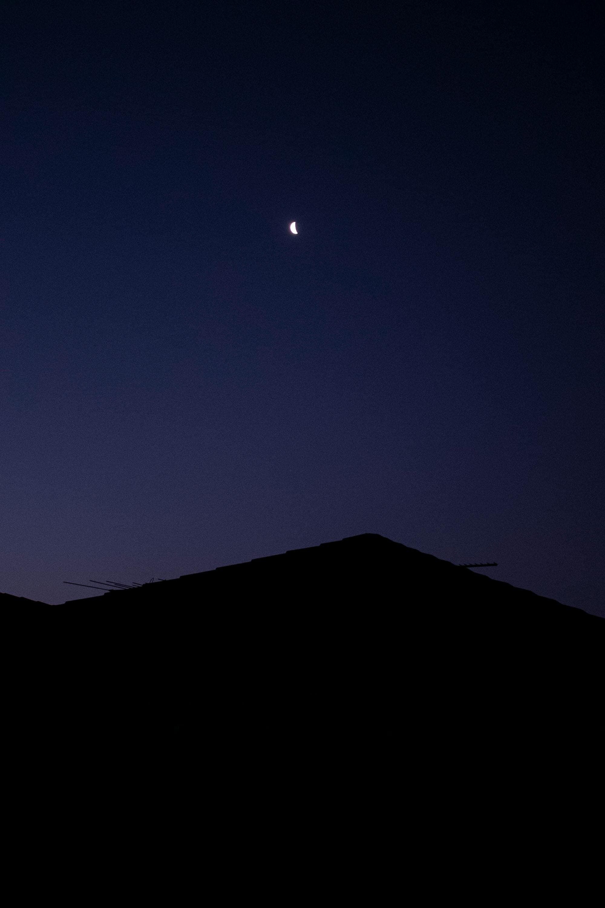 Moon on a clear night sky